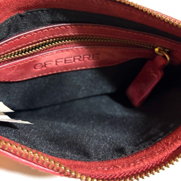 GF FERRE Elegant Red Suede Clutch